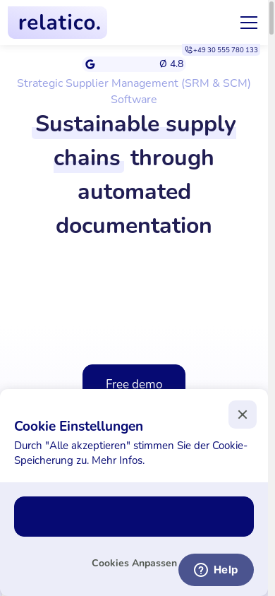 the mobile screenshot of www.relatico.com
