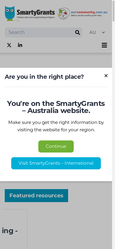 the mobile screenshot of www.smartygrants.com.au