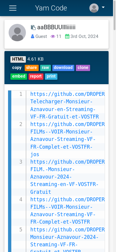 the mobile screenshot of yamcode.com