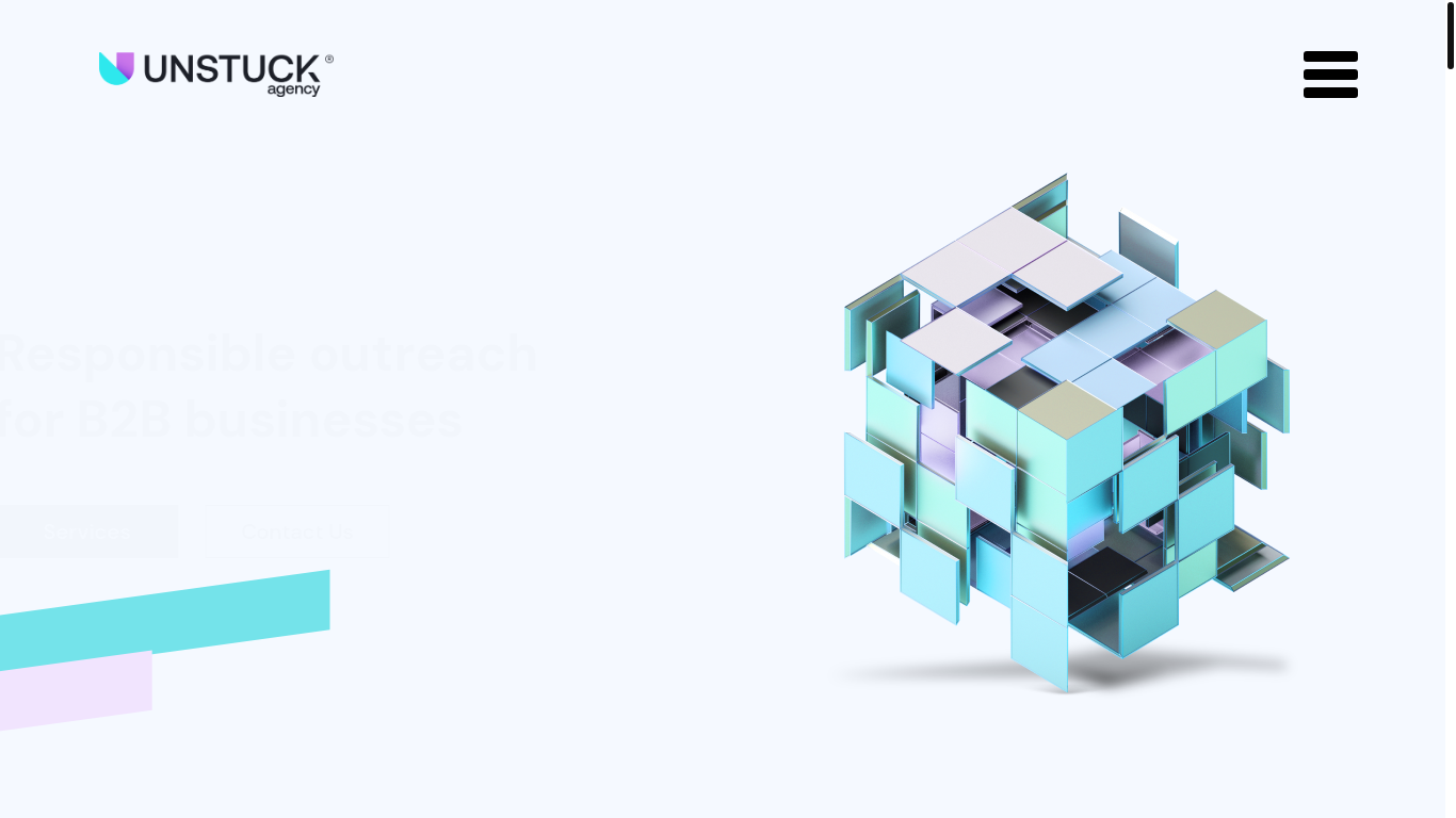 the desktop screenshot of unstuck-agency.com