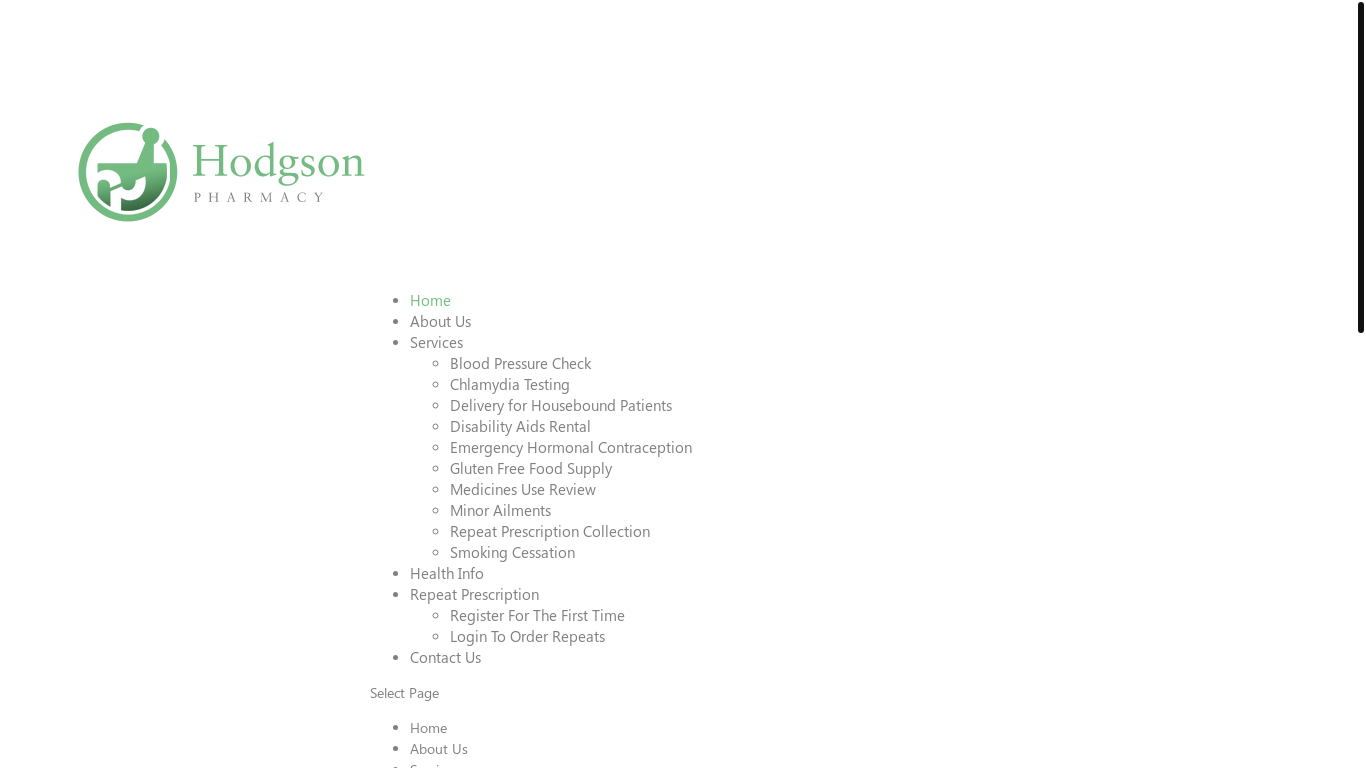 the desktop screenshot of www.hodgsonpharmacy.com