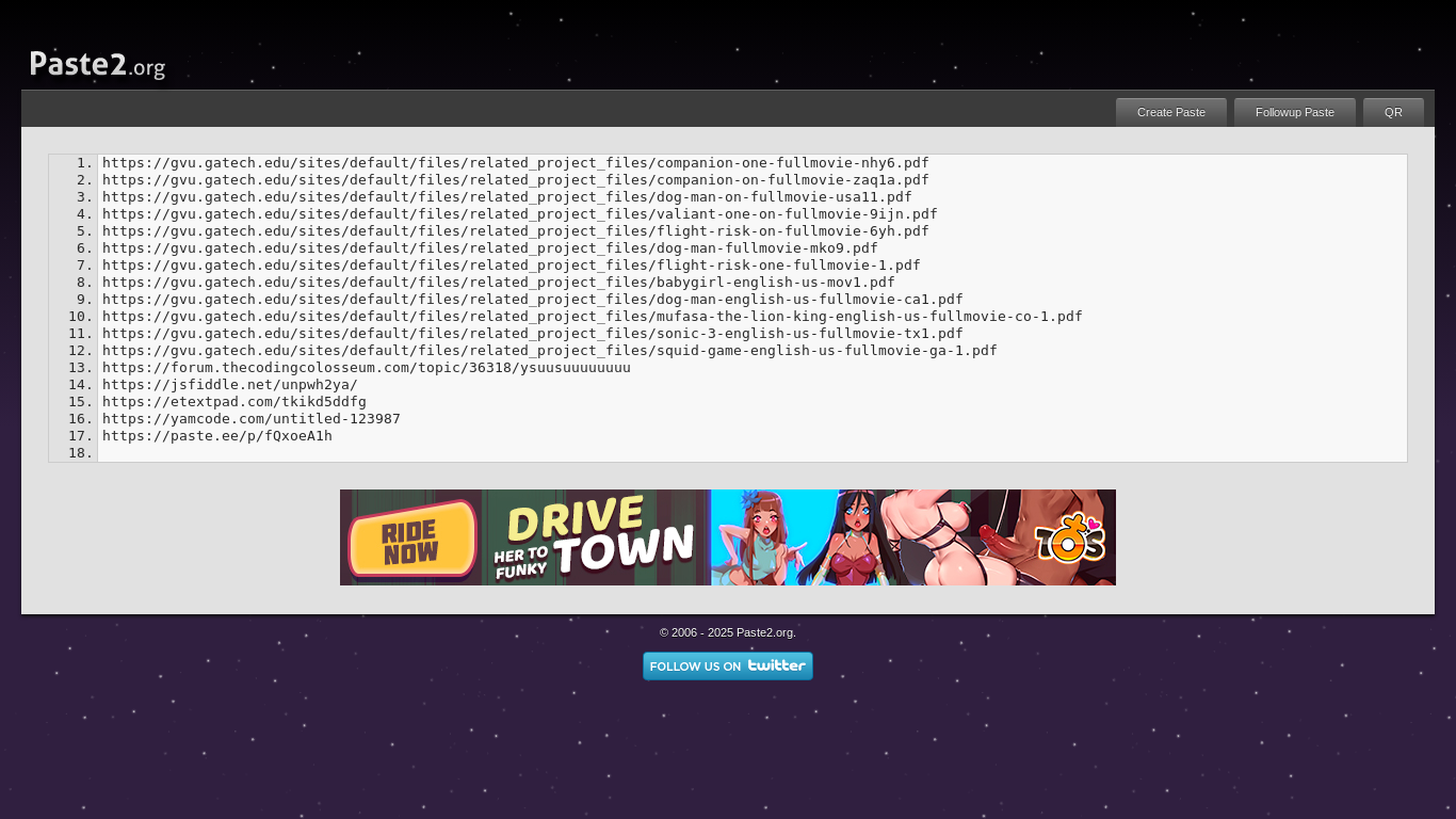 the desktop screenshot of paste2.org