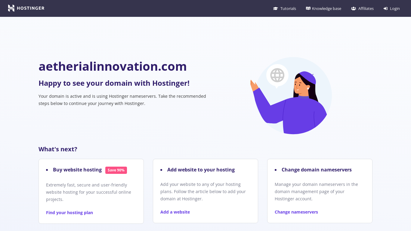 the desktop screenshot of aetherialinnovation.com