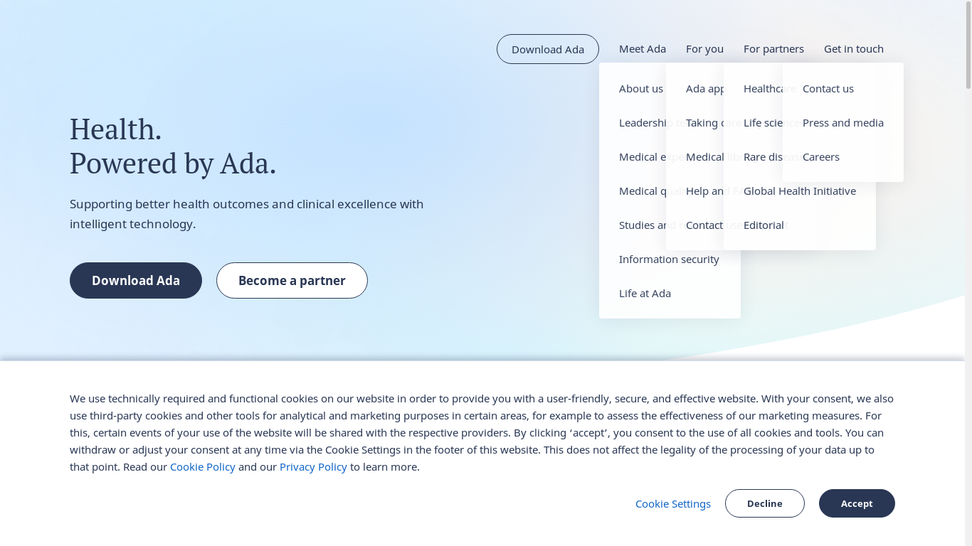 the desktop screenshot of ada.com