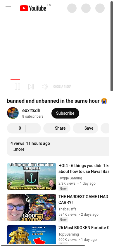 the mobile screenshot of www.youtube.com