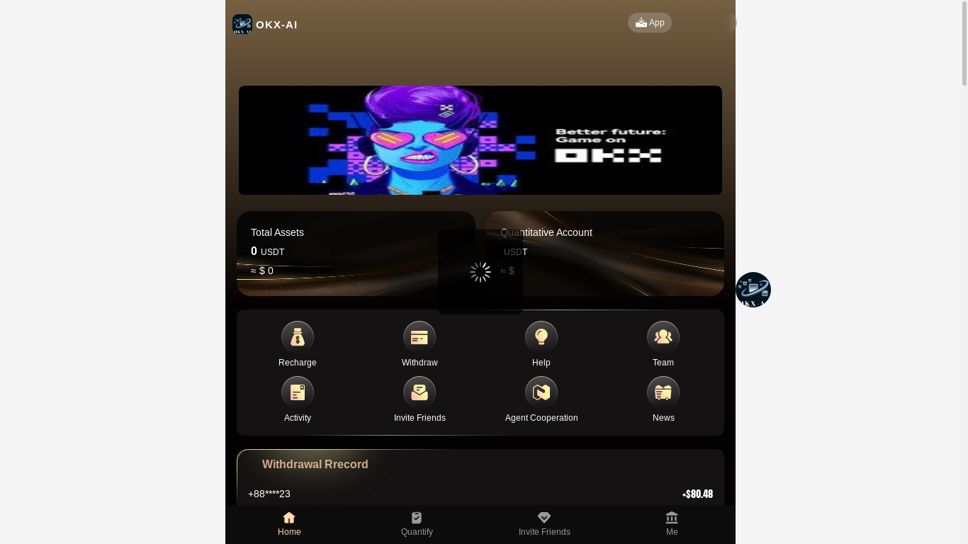 the desktop screenshot of okx-ai.com