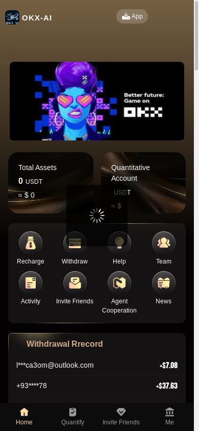 the mobile screenshot of okx-ai.com