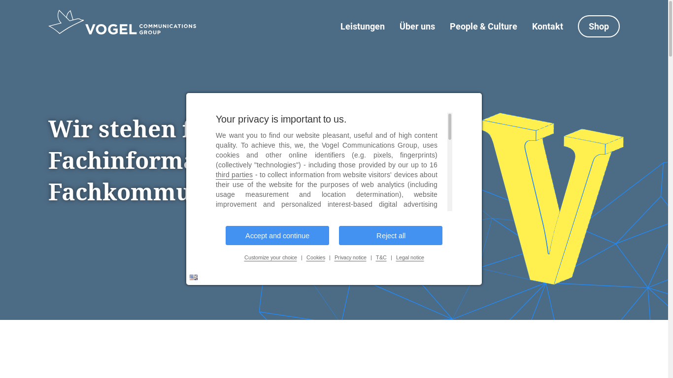 the desktop screenshot of www.vogel.de