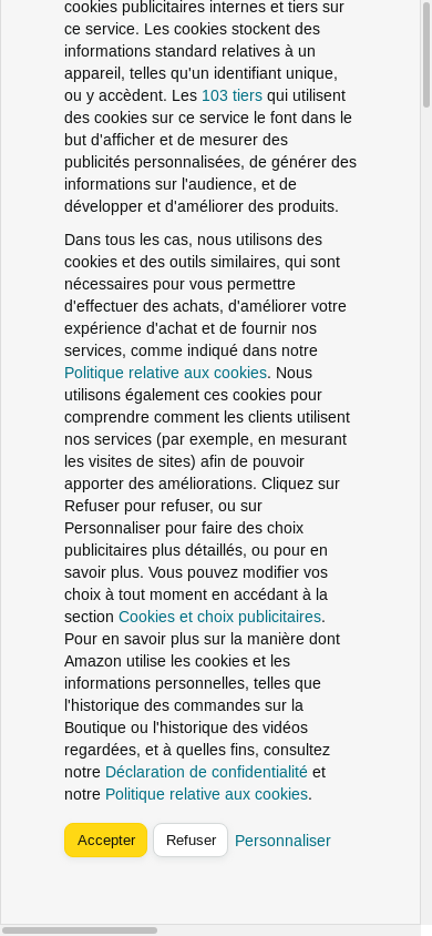 the mobile screenshot of www.amazon.fr