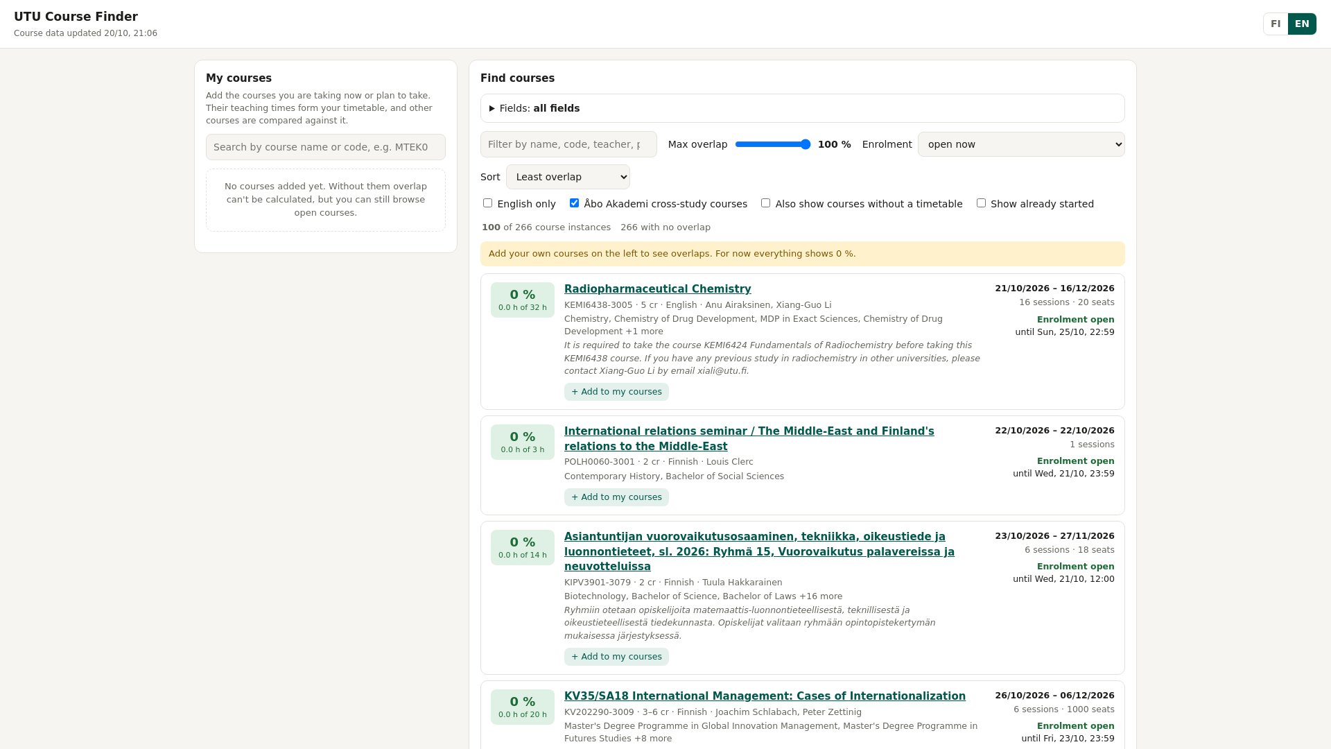UTU Course Finder - URL Scan Results | Tiny Scan