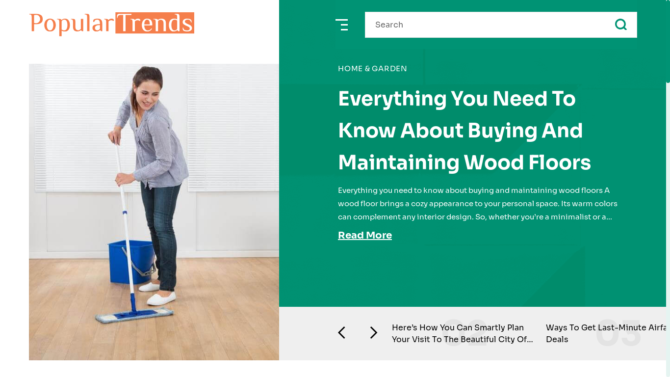 the desktop screenshot of popular-trends.com