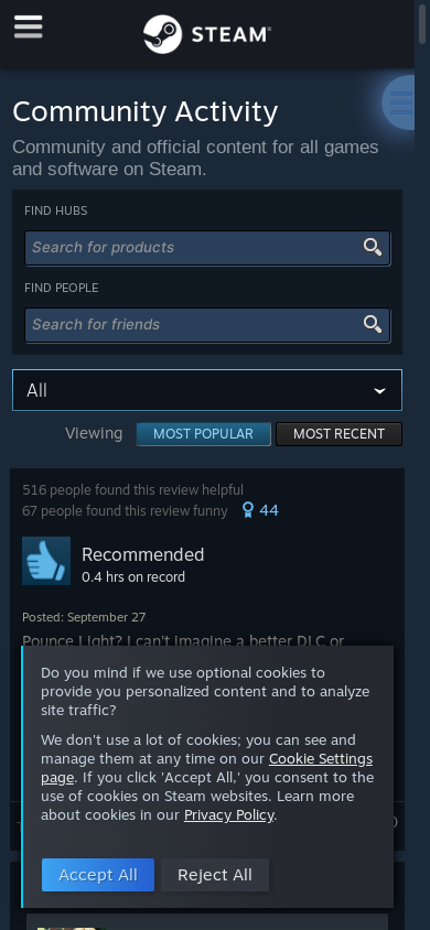 the mobile screenshot of steamcommunity.com