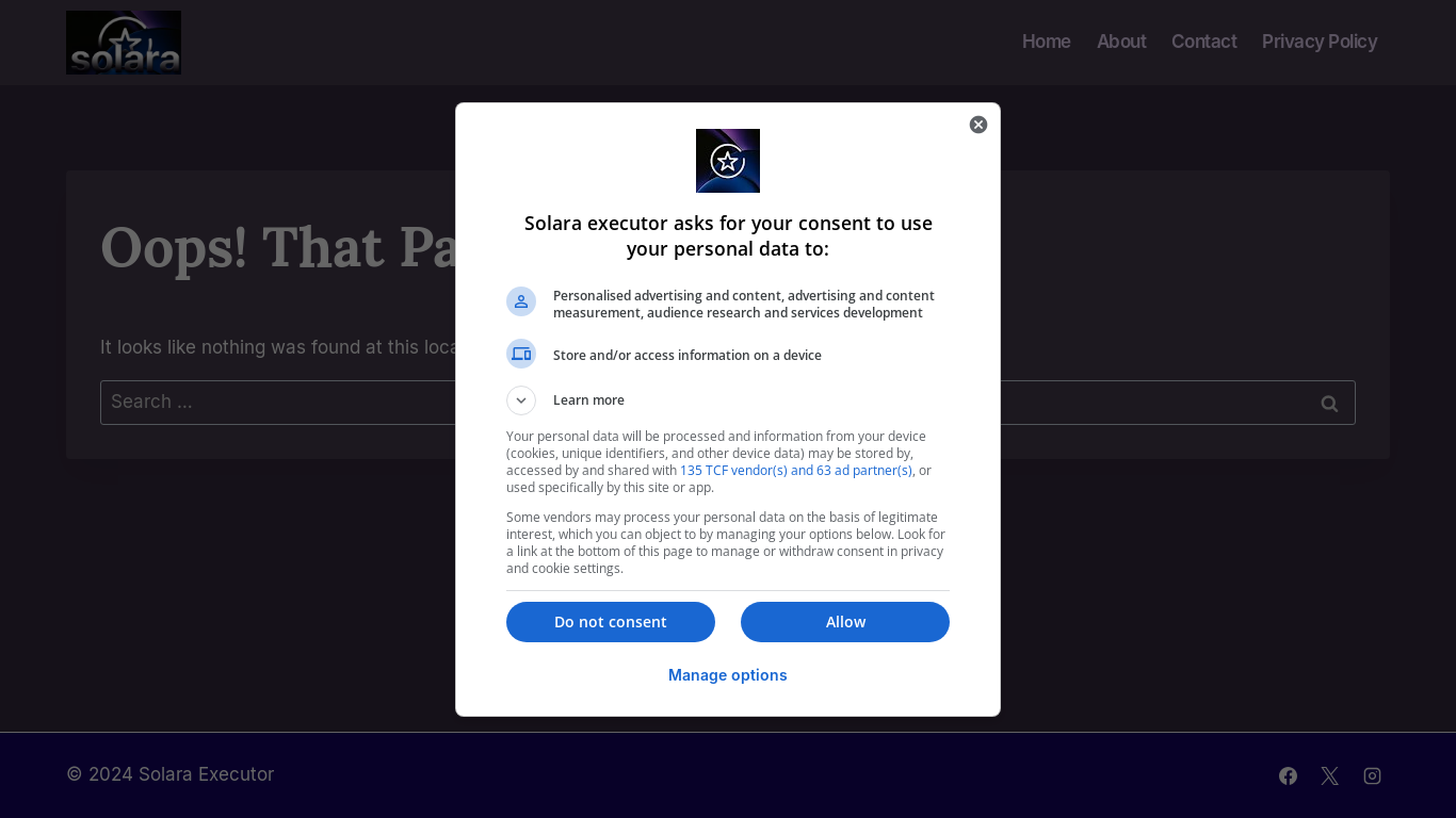 the desktop screenshot of solaraexecutor.com