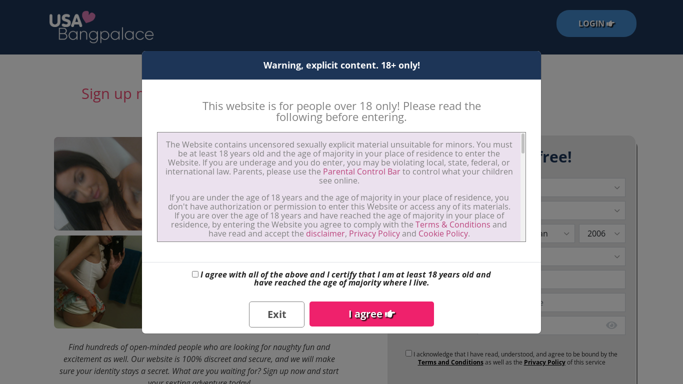 the desktop screenshot of usabangpalace.com