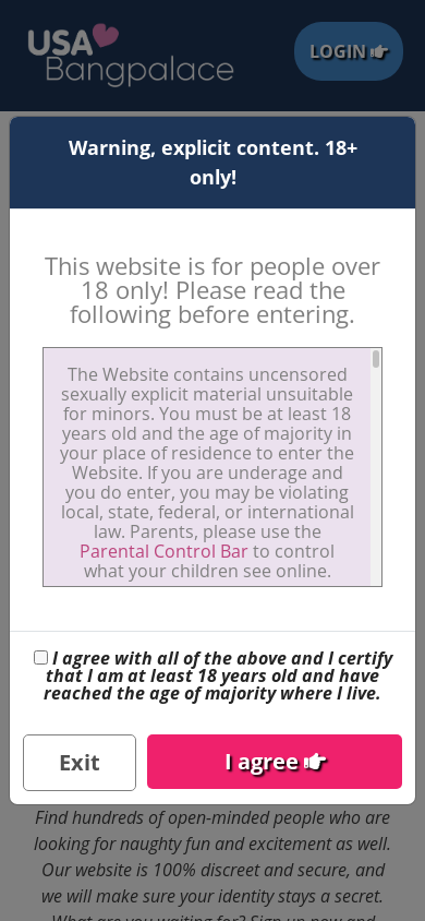 the mobile screenshot of usabangpalace.com