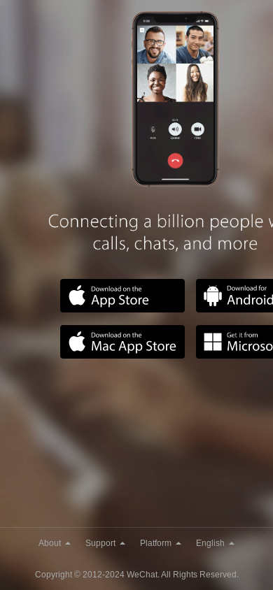 the mobile screenshot of www.wechat.com