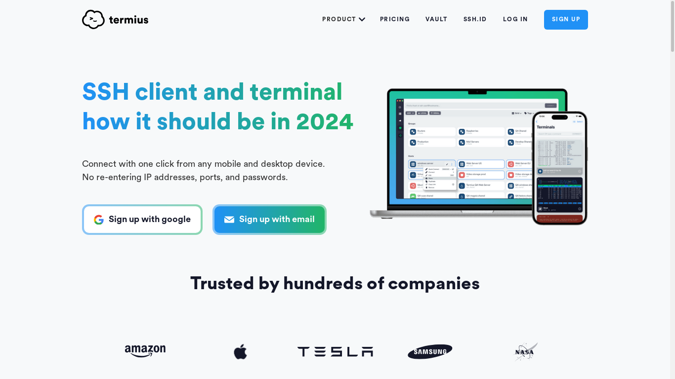 the desktop screenshot of termius.com