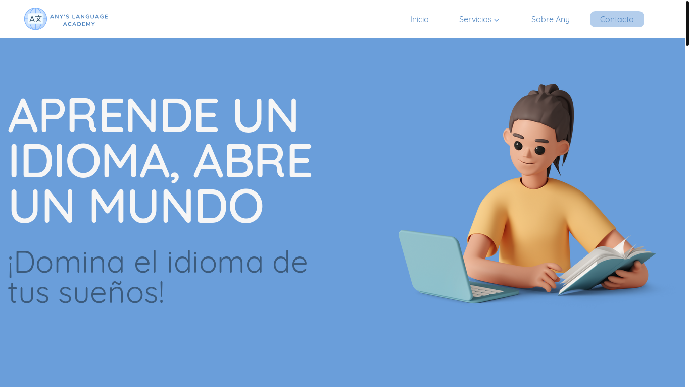 the desktop screenshot of anyslacademy.com