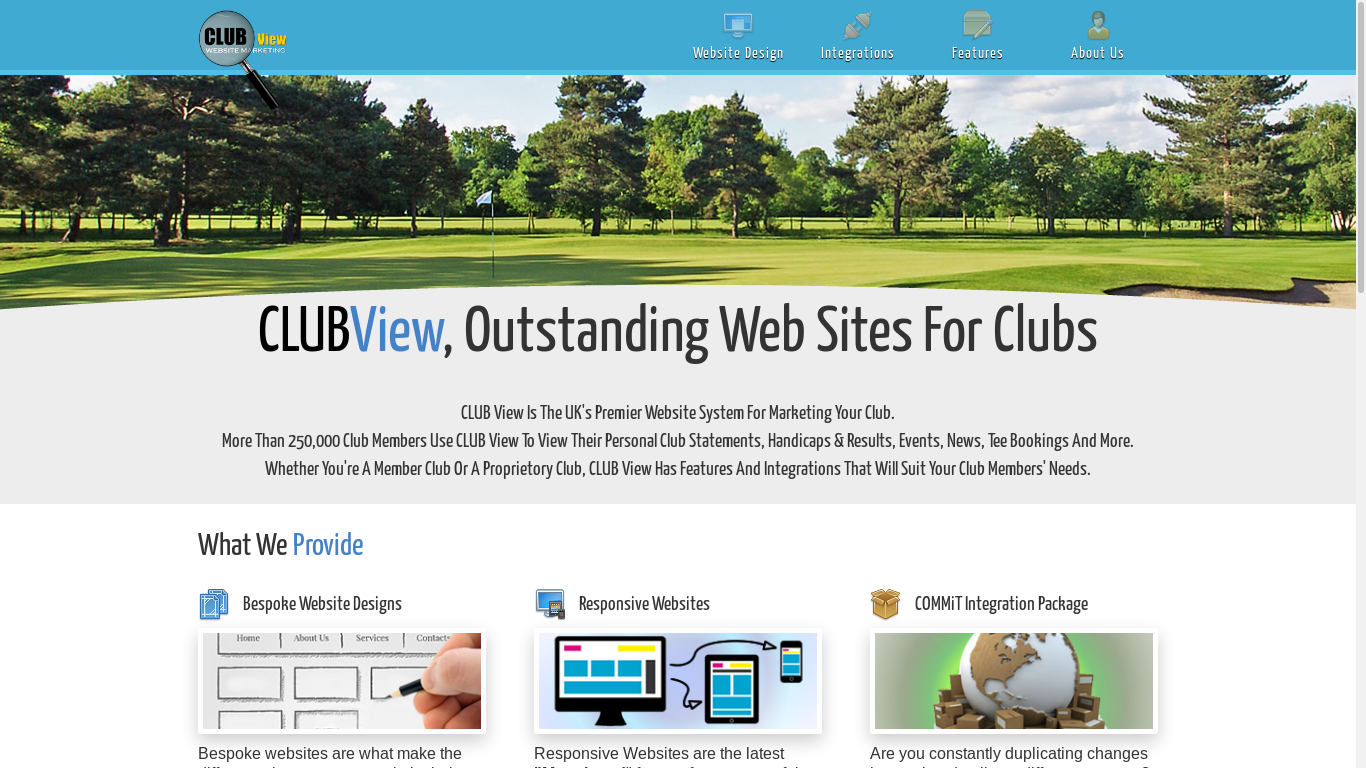 the desktop screenshot of www.clubview.co.uk