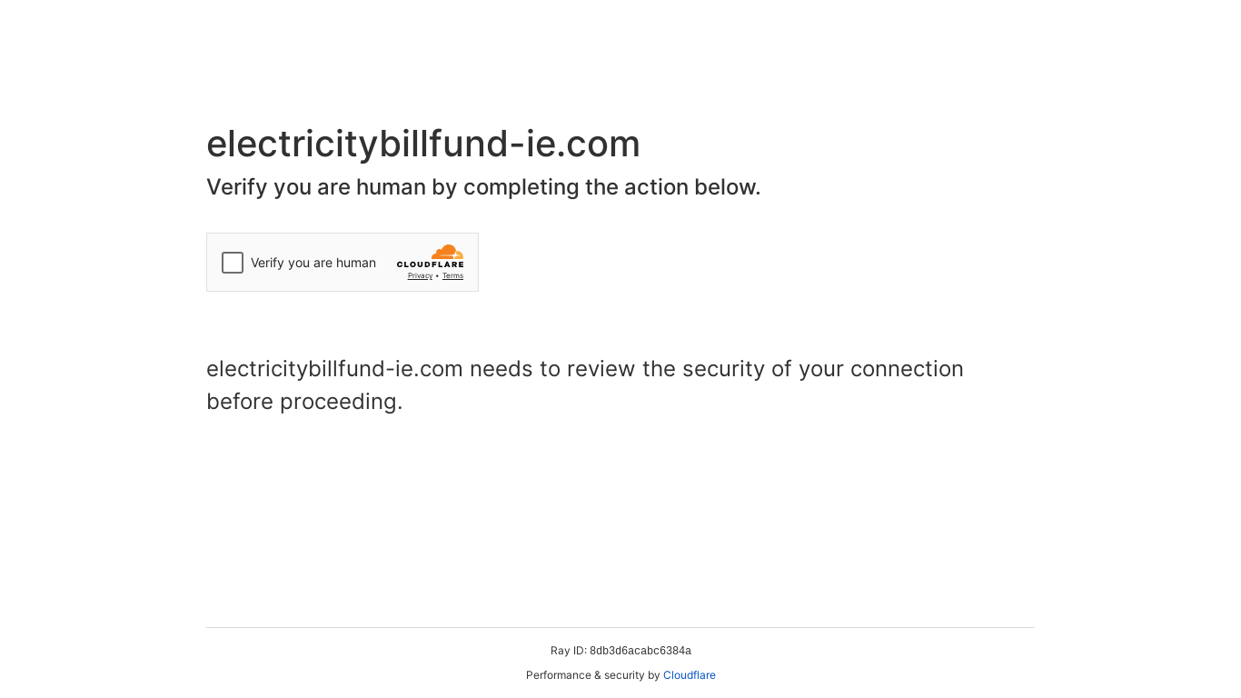 the desktop screenshot of electricitybillfund-ie.com