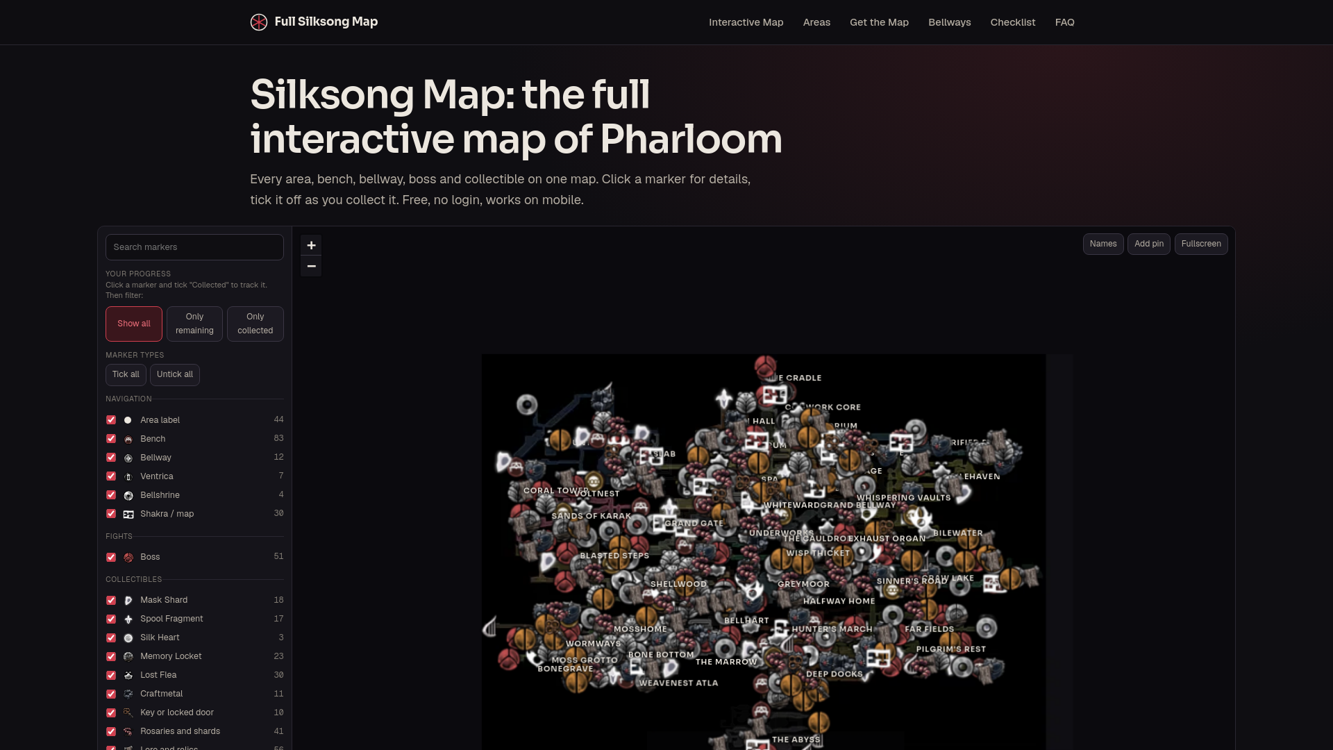 Silksong Map: Full Interactive Pharloom Map, All Locations - URL Scan ...