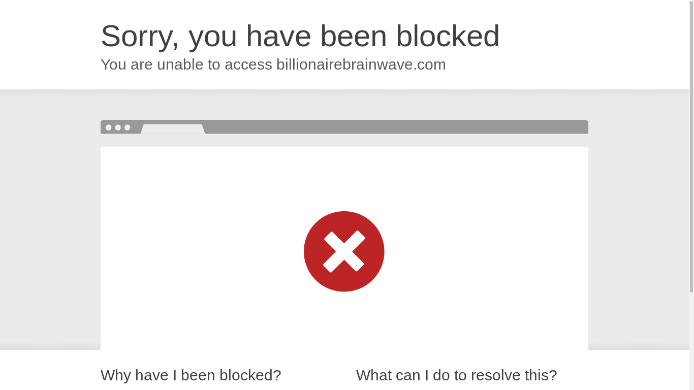 the desktop screenshot of billionairebrainwave.com