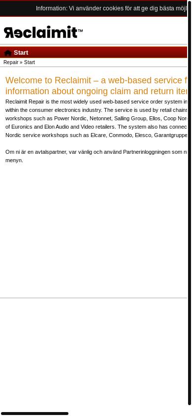 the mobile screenshot of sinet.serviceinfo.se