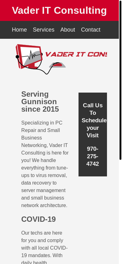 the mobile screenshot of consultvader.com