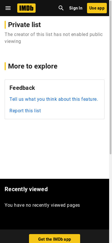 the mobile screenshot of m.imdb.com