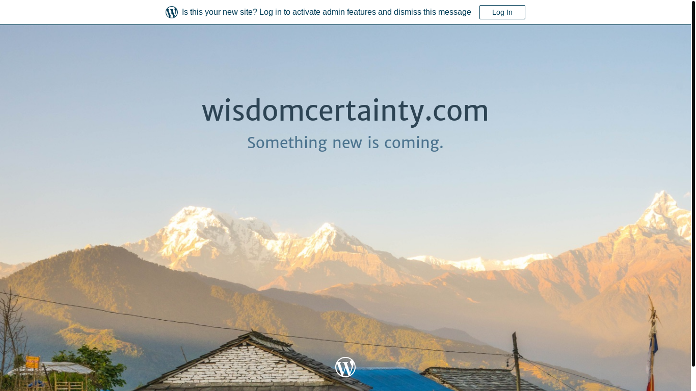 the desktop screenshot of wisdomcertainty.com