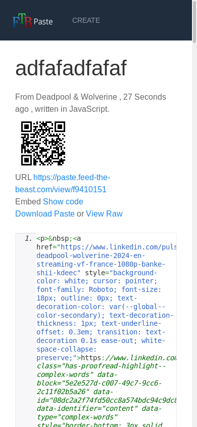 the mobile screenshot of paste.feed-the-beast.com