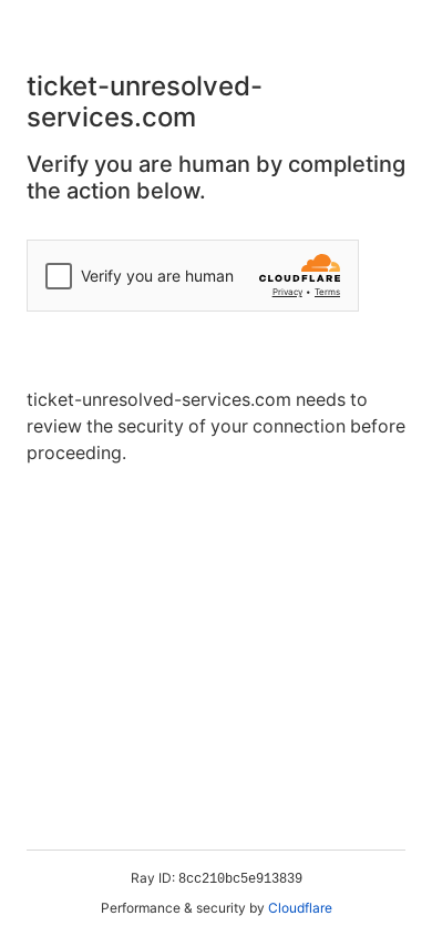 the mobile screenshot of ticket-unresolved-services.com
