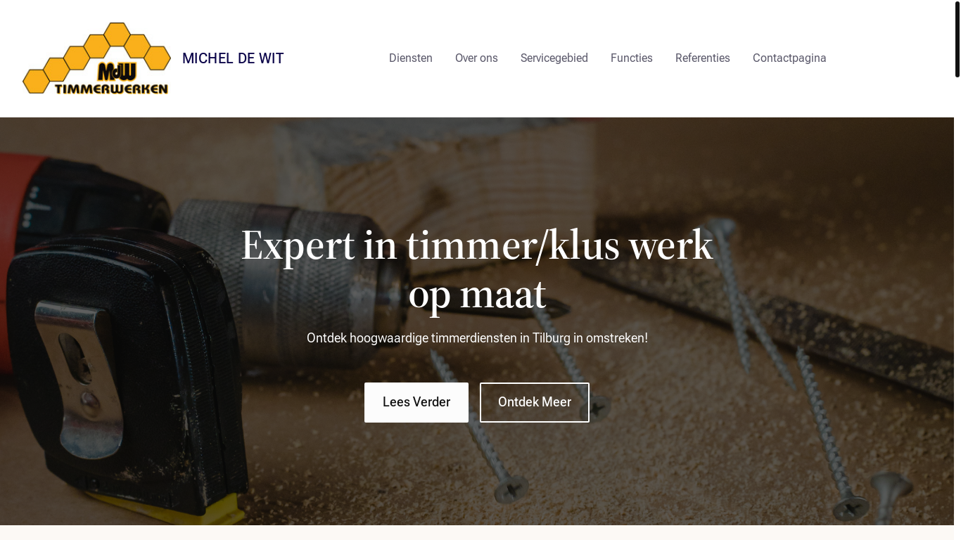 the desktop screenshot of mdwtimmerwerken.nl