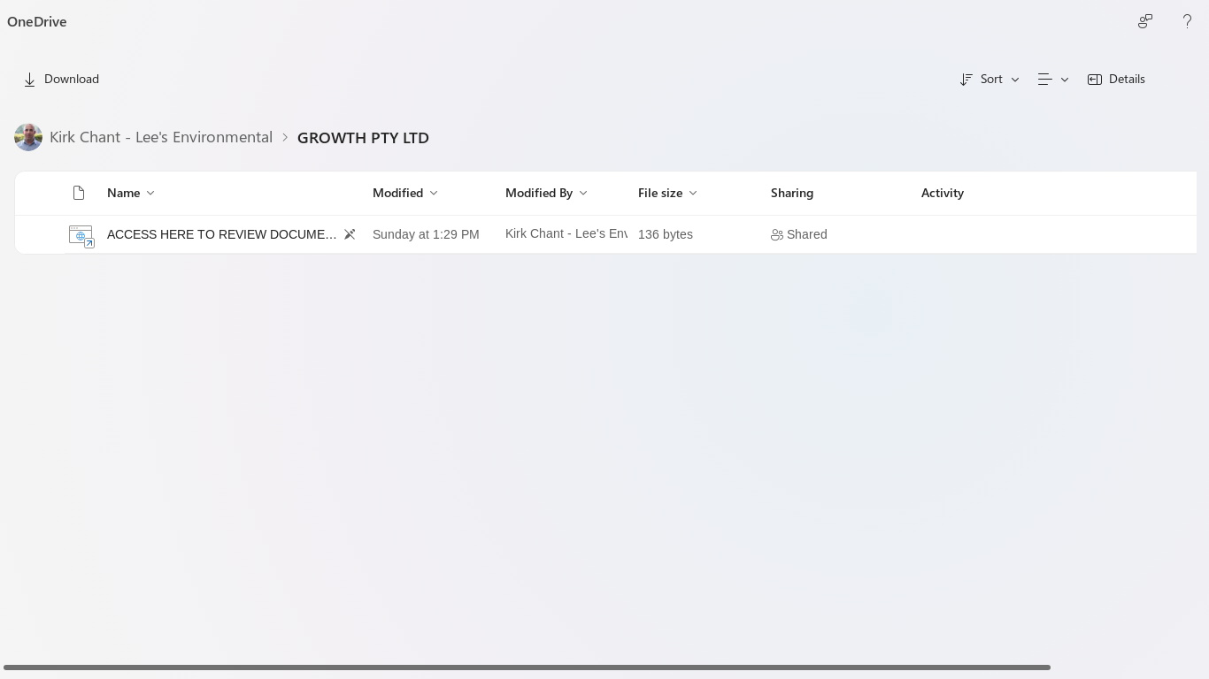 the desktop screenshot of leesenvironmental-my.sharepoint.com