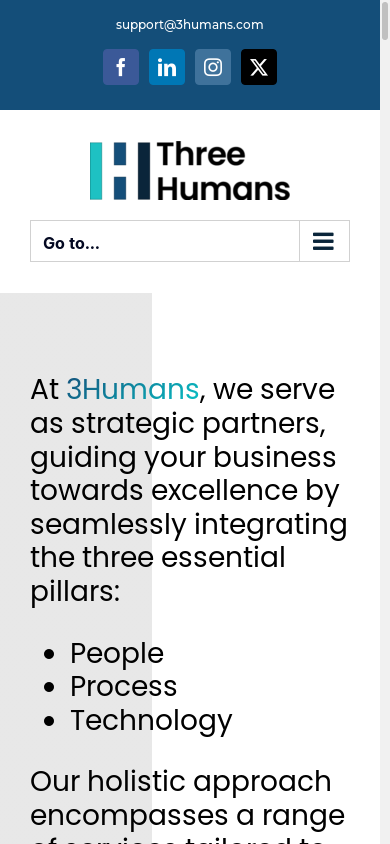 the mobile screenshot of 3humans.com