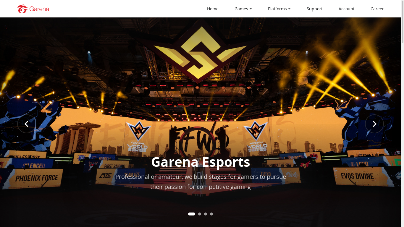 the desktop screenshot of intl.garena.com