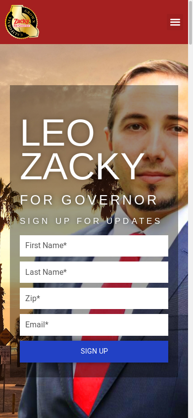 the mobile screenshot of leozacky.com