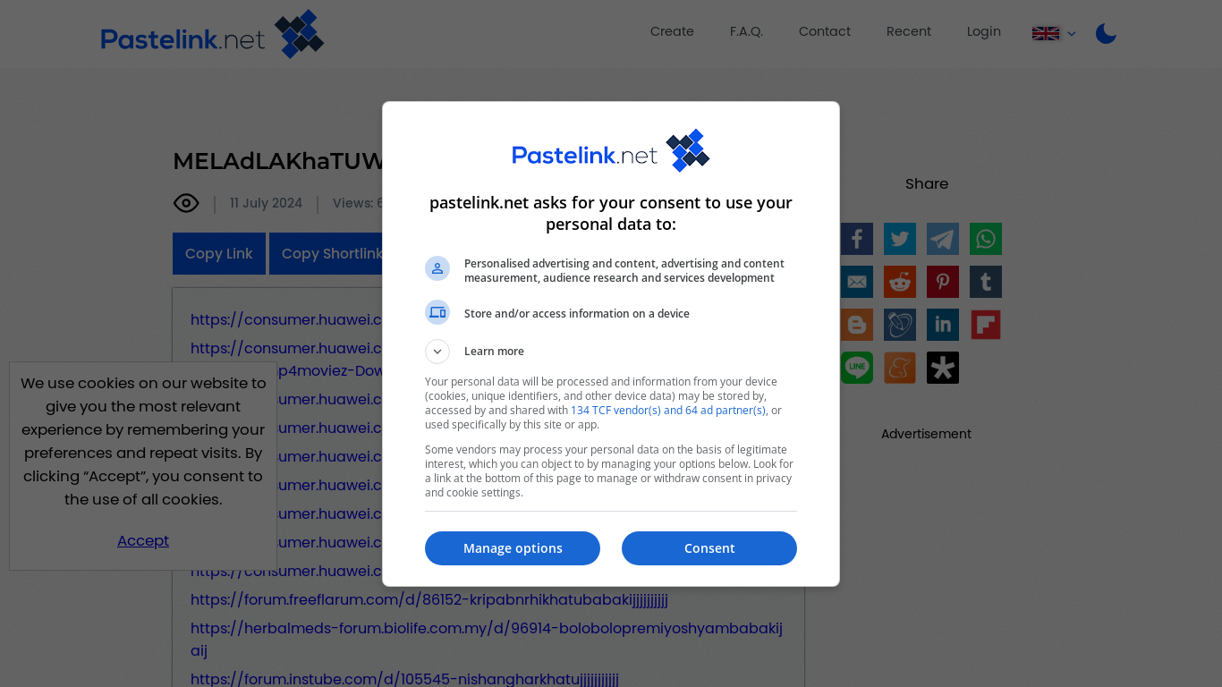 the desktop screenshot of pastelink.net