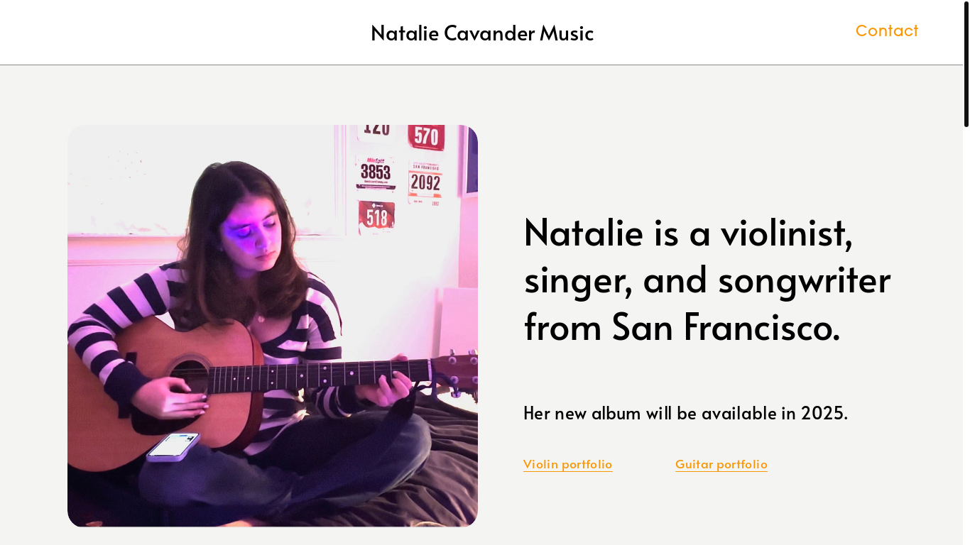 the desktop screenshot of www.nataliecavander.com