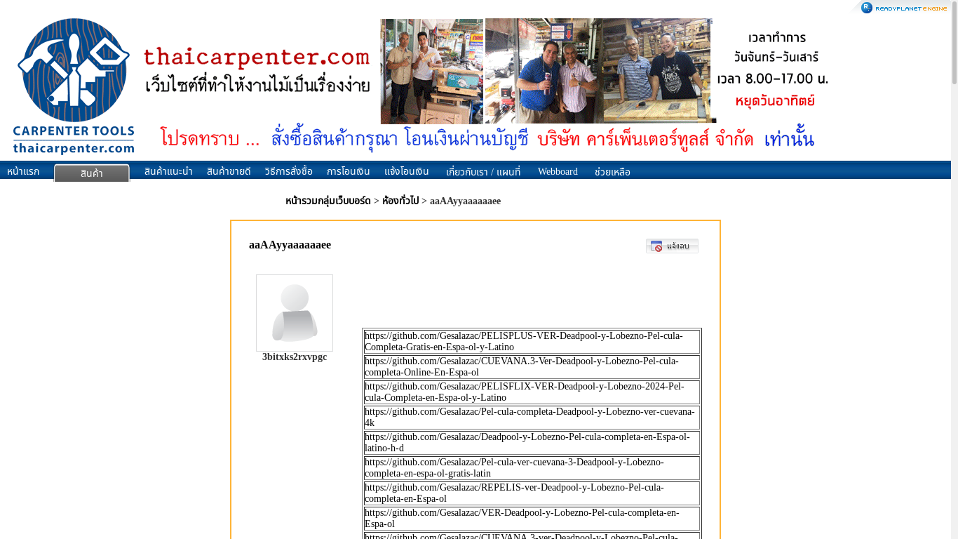 the desktop screenshot of www.thaicarpenter.com