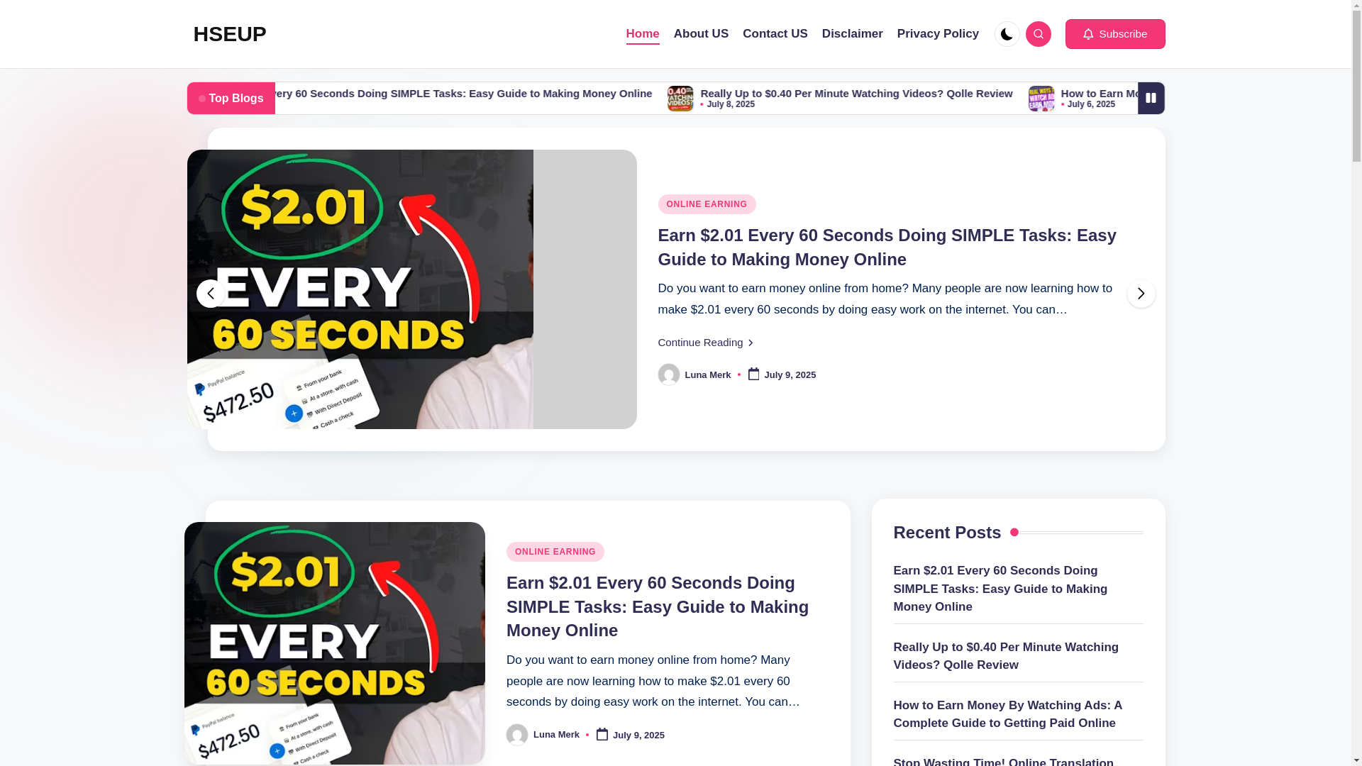 the desktop screenshot of hseup.online