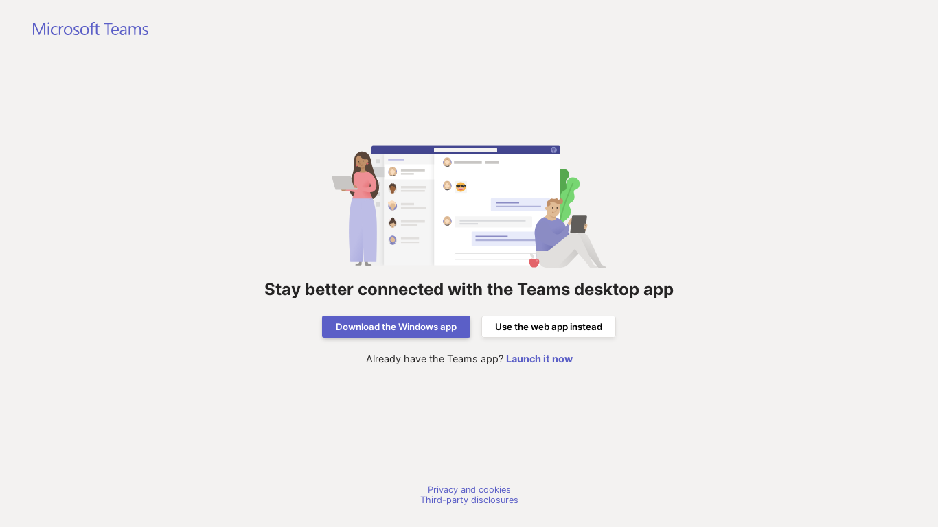 the desktop screenshot of teams.microsoft.com