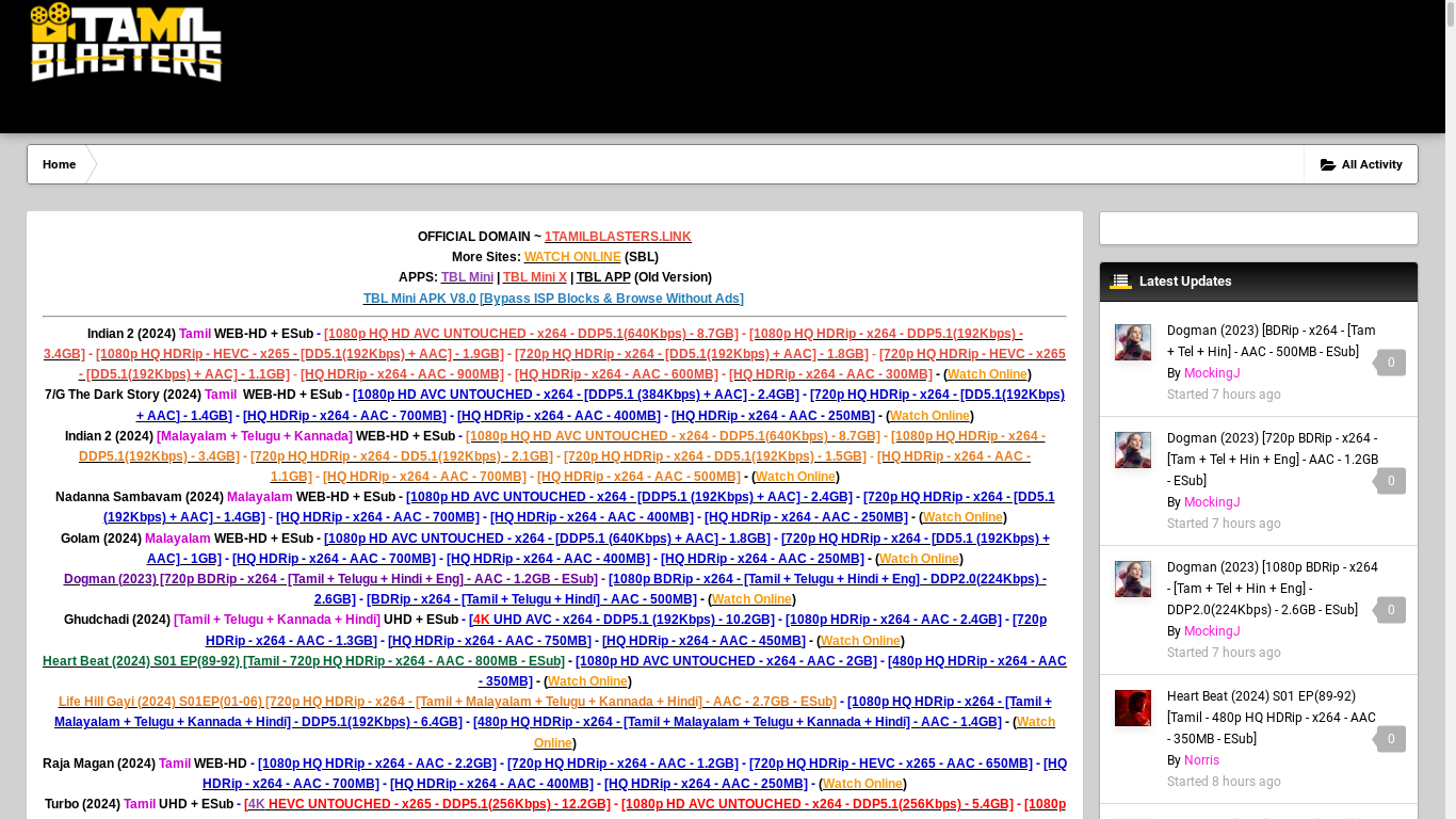 the desktop screenshot of 1tamilblasters.mov