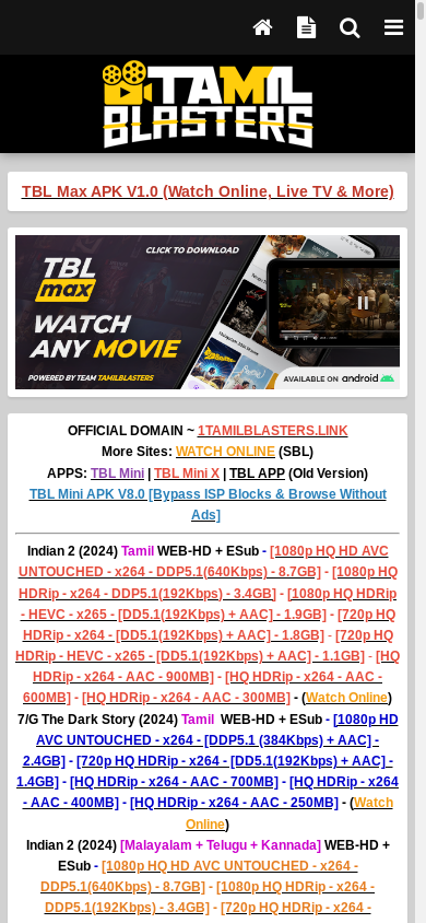 the mobile screenshot of 1tamilblasters.mov