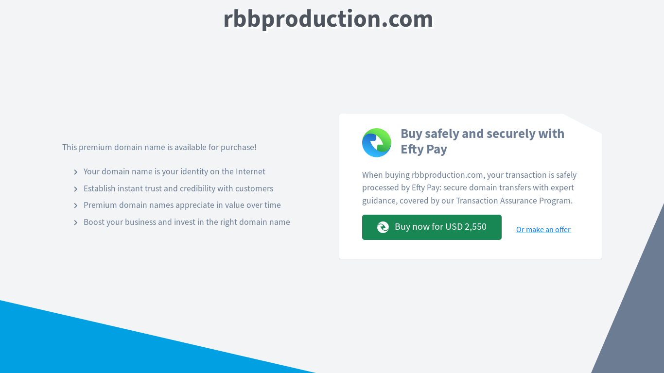 the desktop screenshot of www.rbbproduction.com
