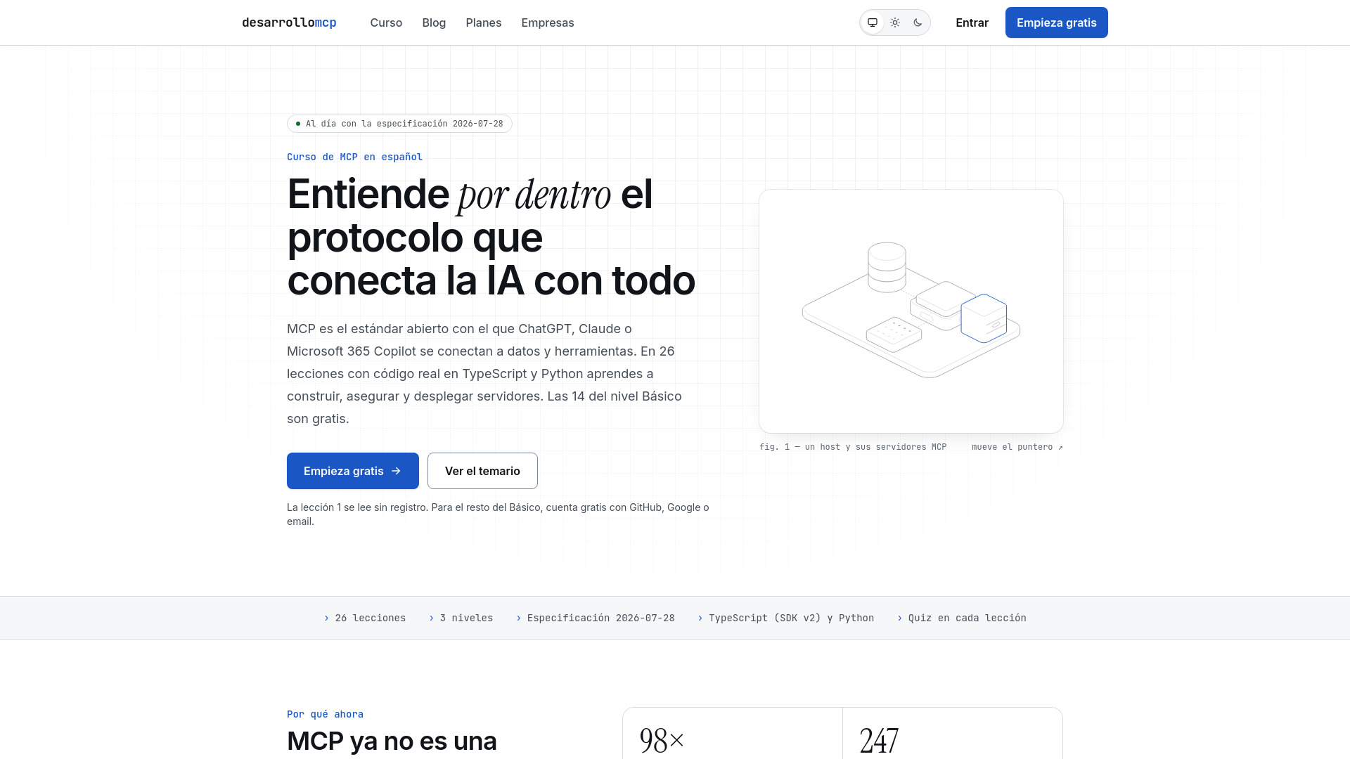 Curso de MCP en español — empieza gratis | DesarrolloMCP - URL Scan ...