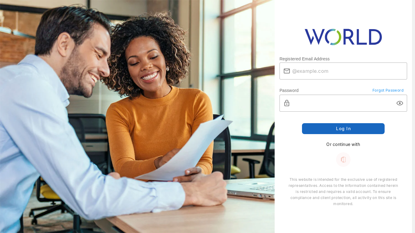 the desktop screenshot of ac.worldadvisors.com