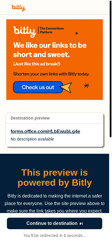 the mobile screenshot of bit.ly