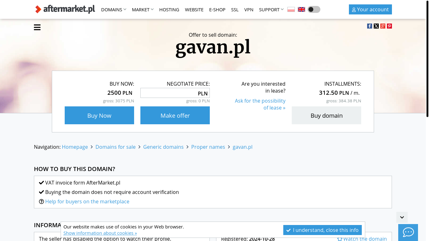 the desktop screenshot of www.aftermarket.pl