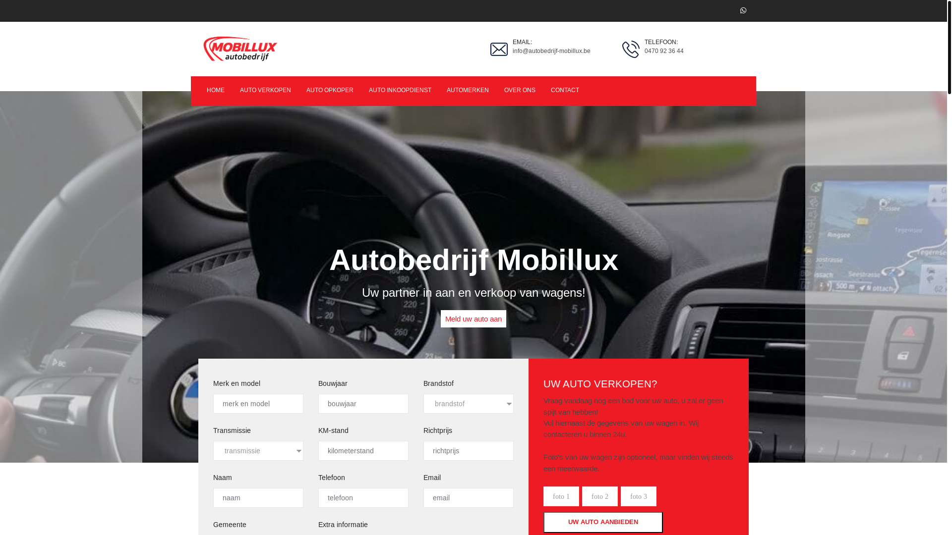 the desktop screenshot of autobedrijf-mobillux.be